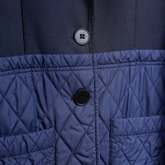 Tibi Quilted Combo Navy Blazer Jacket - Picture 9 of 12
